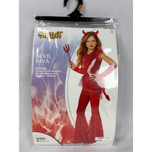 Spirit Other - Spirit Halloween Devil Diva Kids Devil Costume Size Small 4-6 Sassy Devil Flames